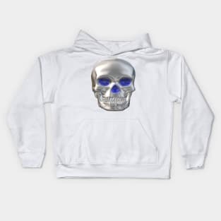 Metallic human skull face mask Kids Hoodie